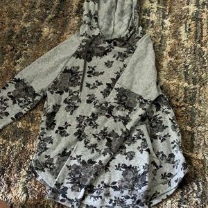grey floral hoodie